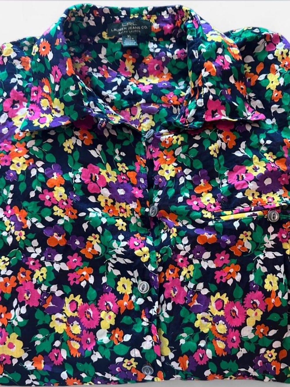 100% Cotton Ralph Lauren Floral Button-Down - Women’s XL
